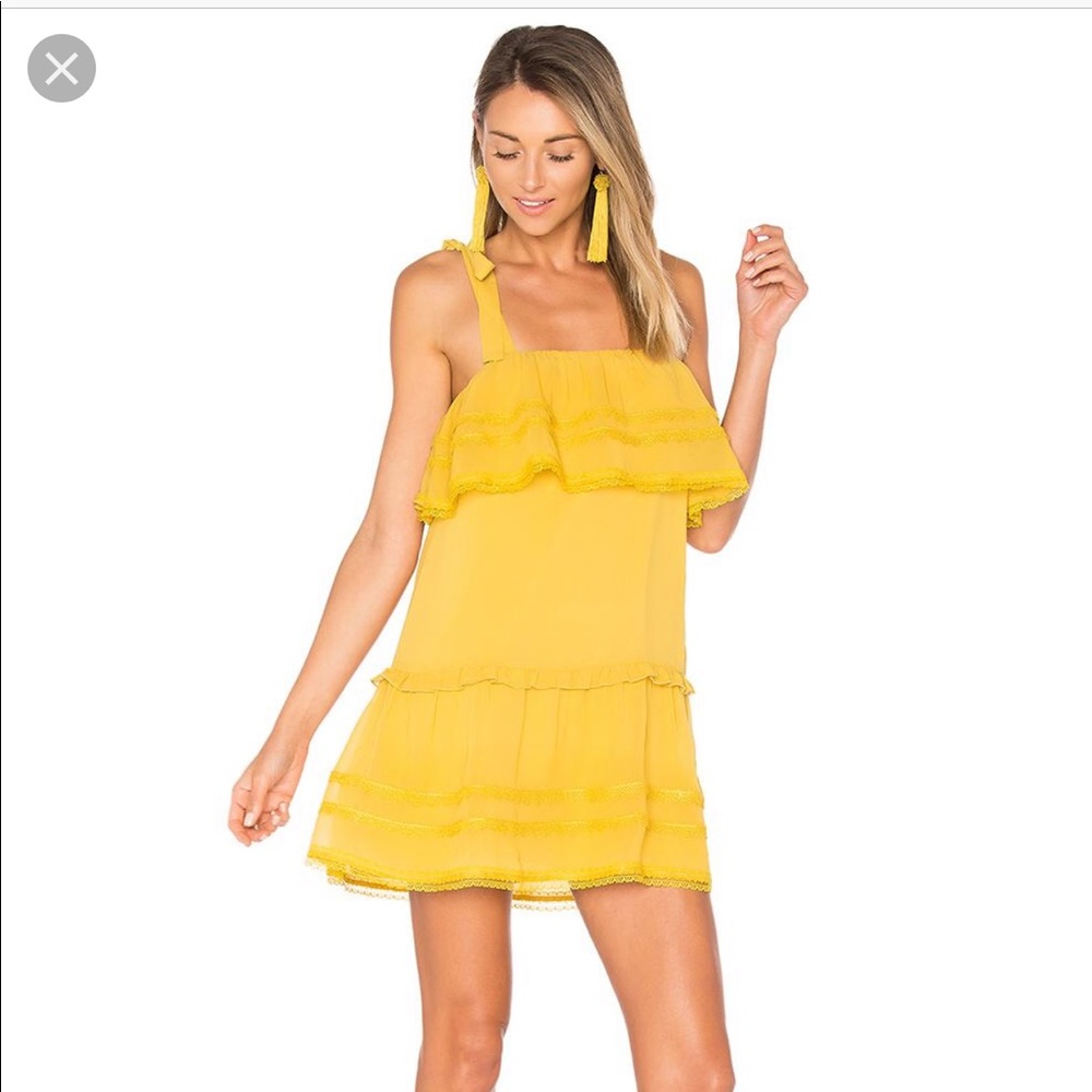 Tularosa yellow mini dress, size small